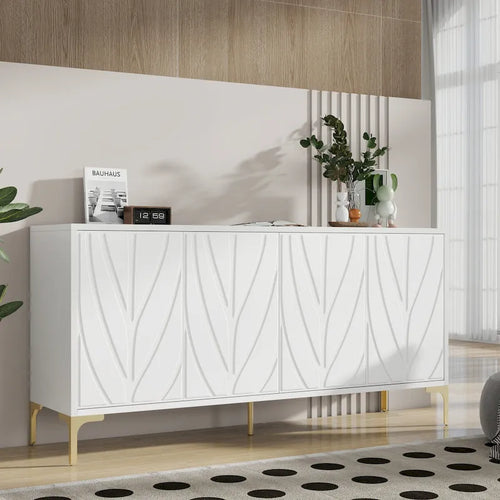 4-door Sideboard Handleless Buffet Cabinet for Dining Room,Living Room