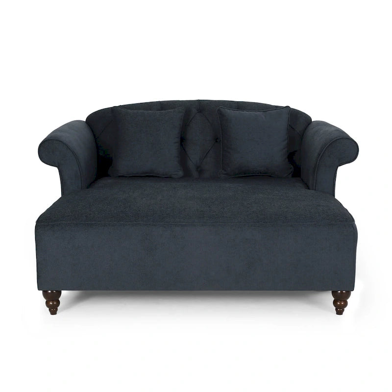 Chaise longue double capitonnée contemporaine avec coussins décoratifs