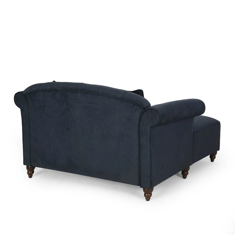 Chaise longue double capitonnée contemporaine avec coussins décoratifs