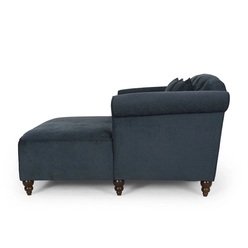 Chaise longue double capitonnée contemporaine avec coussins décoratifs