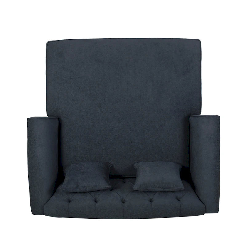 Chaise longue double capitonnée contemporaine avec coussins décoratifs