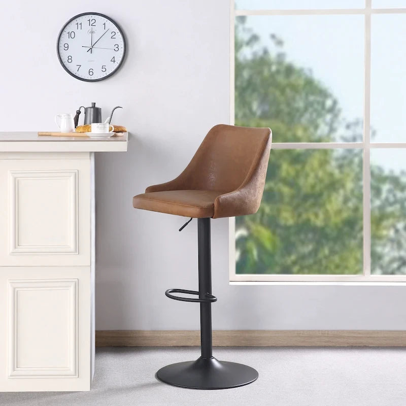 Tabouret réglable en hauteur en similicuir