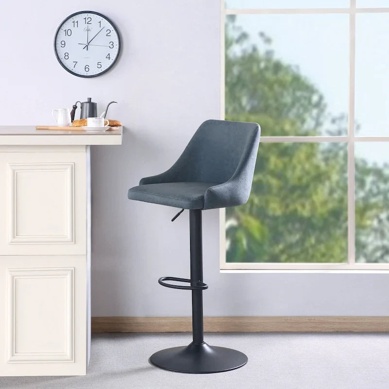 Tabouret réglable en hauteur en similicuir
