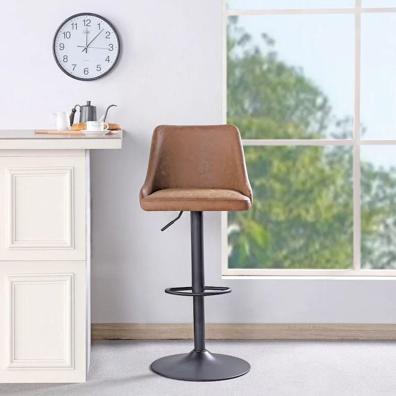 Tabouret réglable en hauteur en similicuir