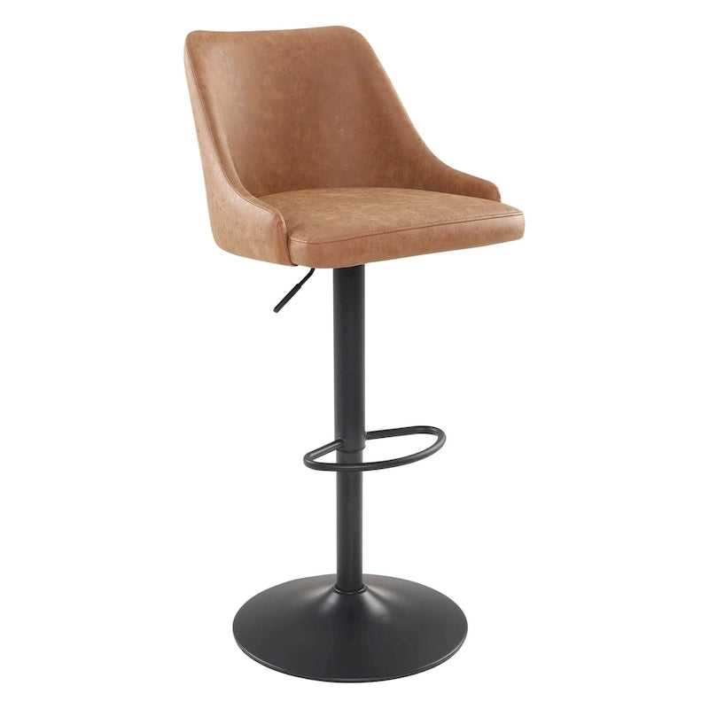 Tabouret réglable en hauteur en similicuir