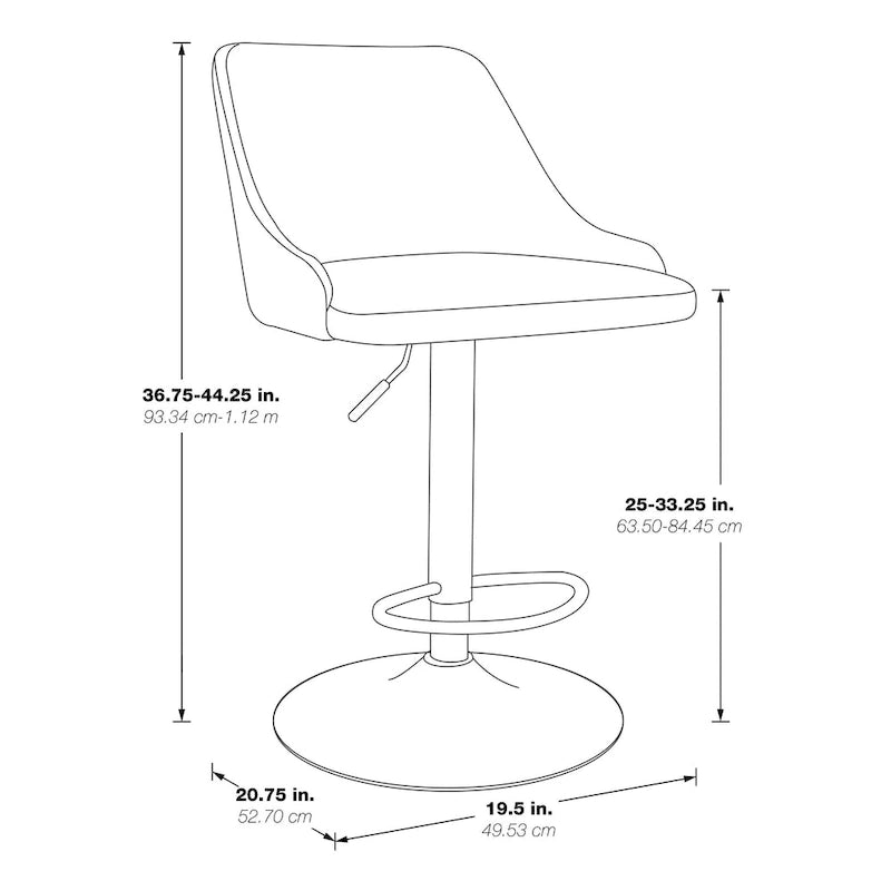 Tabouret réglable en hauteur en similicuir