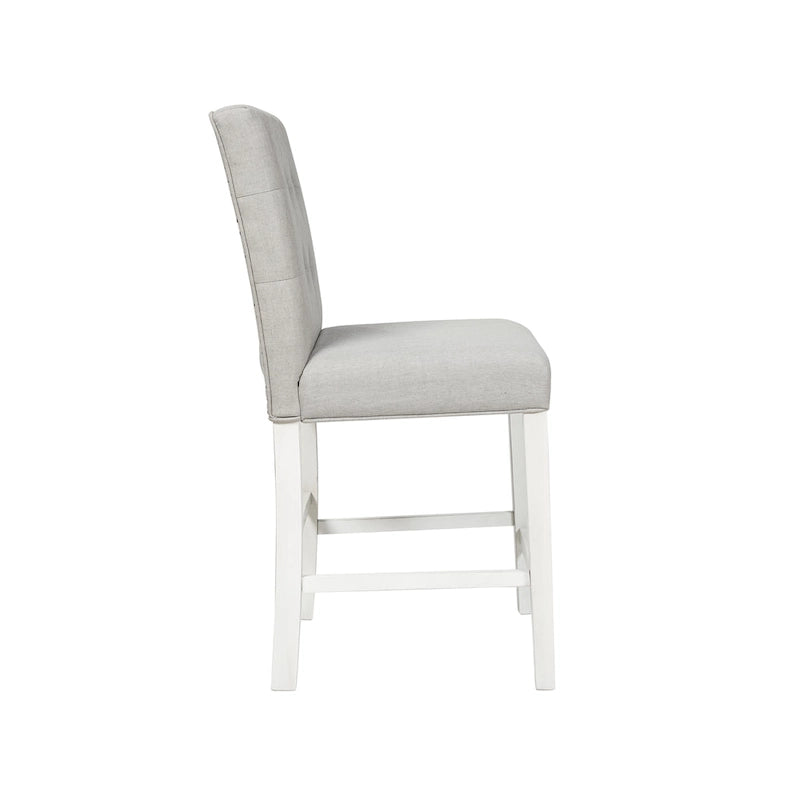 Chaises de comptoir modernes capitonnées grises (ensemble de 2)
