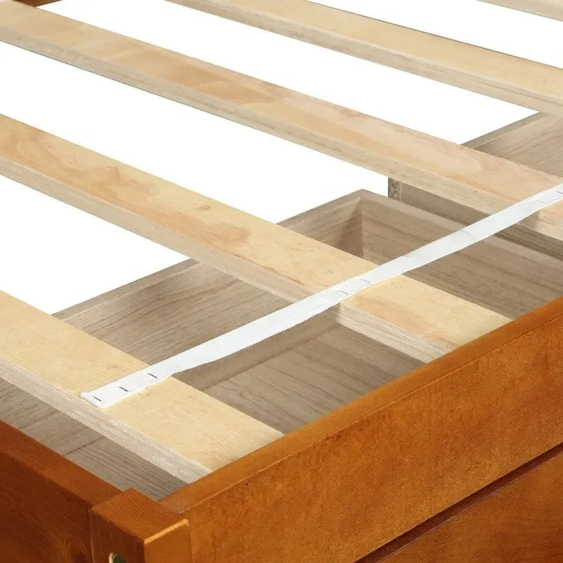 Cadre de lit plateforme simple en bois massif avec 3 tiroirs de rangement