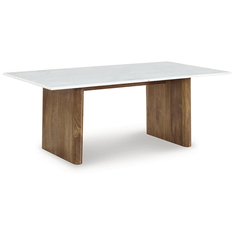 Table basse marron clair/blanc