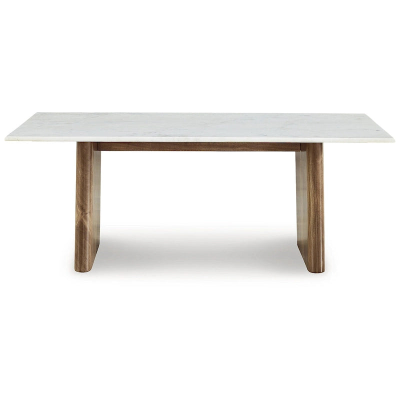 Table basse marron clair/blanc