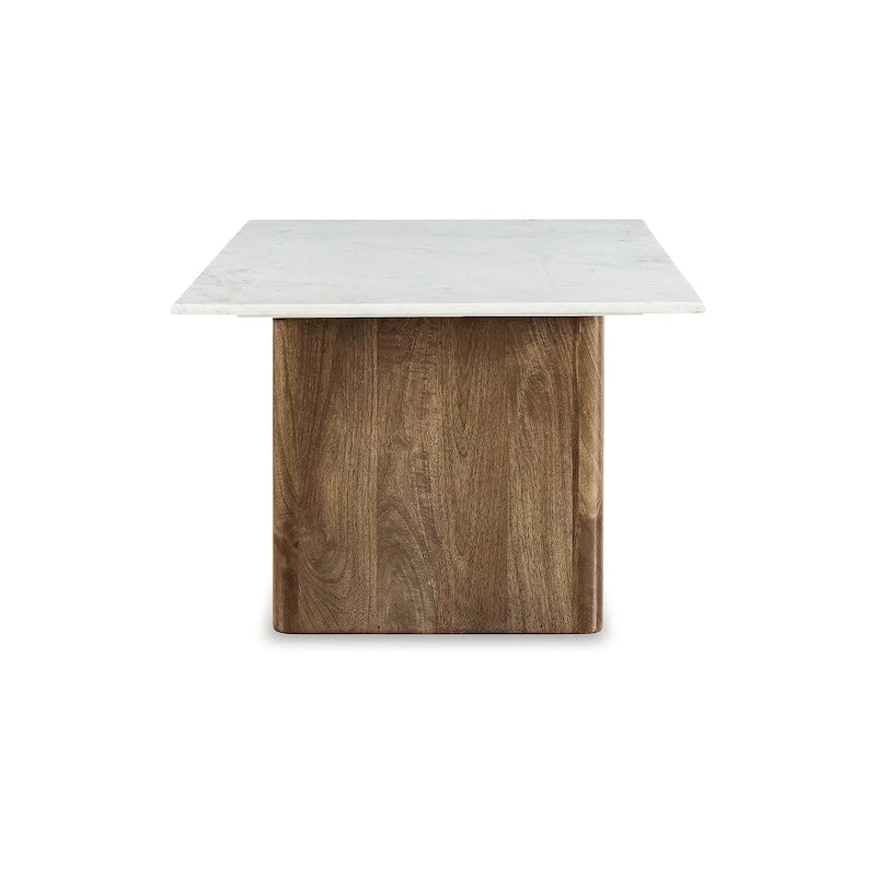 Table basse marron clair/blanc