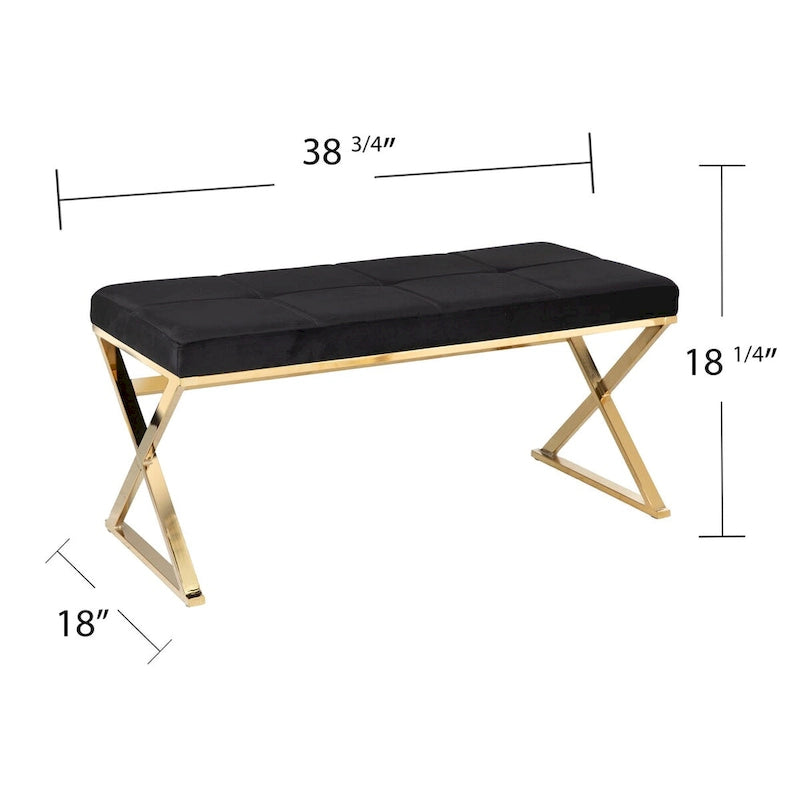 Banc d'entrée en velours